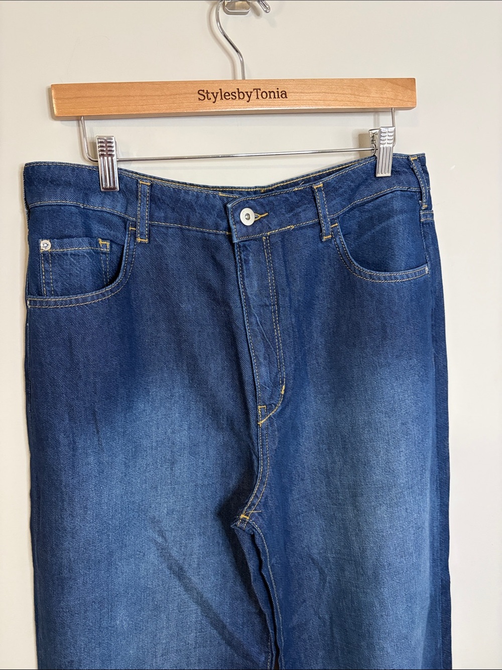 Anthropologie Pilcro the Annie Jean Dark Wash Wide Leg Baggy Sz 31 Petite NEW - Picture 3 of 14